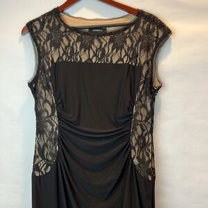 R&M Richards Maxi Black Dress with lace with glitter sparkles